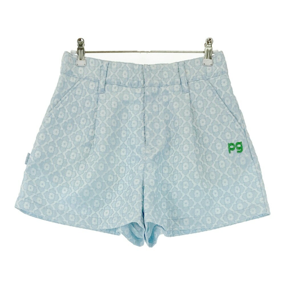 PEARLY GATES パーリーゲイツ キュロットパンツ 花 総柄 ブルー系 0 【中古】ゴルフウェア レディース