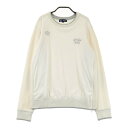 23区GOLF ニジュウサンクゴルフ 切替 ニット 長袖ブルゾン ホワイト系 2 【中古】ゴルフウェア レディース