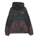 BEAMS GOLF ビームスゴルフ フード付き ジップジャケット チェック柄 ブラック系 M 【中古】ゴルフウェア レディース