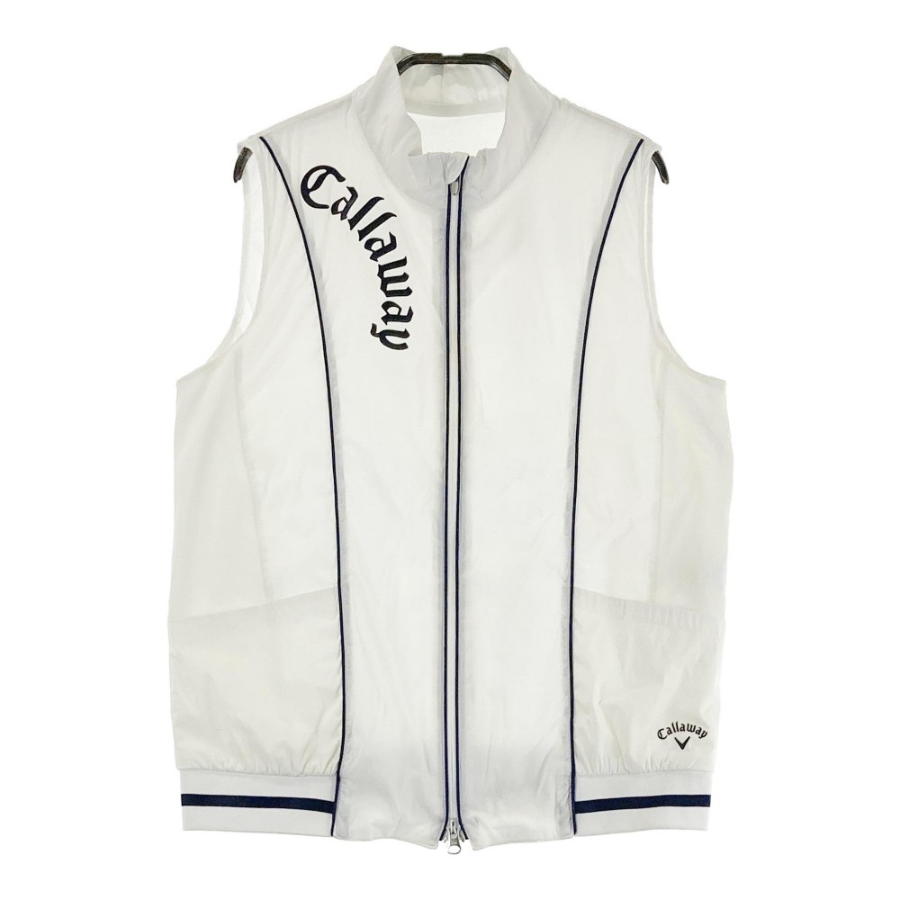 CALLAWAY キャロウェイ 裏メッシュ ジップベスト ホワイト系 M 【中古】ゴルフウェア レディース