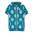 HEAL CREEK ヒールクリーク フード付 半袖ニットジャケット ブルー系 40 【中古】ゴルフウェア レディース