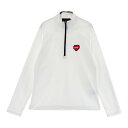 DANCE WITH DRAGON ダンスウィズドラゴン ハーフジップ 長袖Tシャツ チビドラ ホワイト系 2 【中古】ゴルフウェア レディース