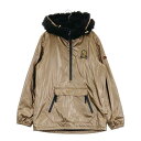 DANCE WITH DRAGON ダンスウィズドラゴン ボアフード付 ハーフジップ ブルゾン ブラウン系 2 【中古】ゴルフウェア レディース