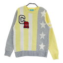 CUARTO UNITED クアルトユナイテッド ニットセーター ストライプ柄 イエロー系 M 【中古】ゴルフウェア レディース