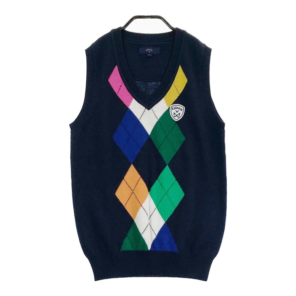 CALLAWAY キャロウェイ ニットベスト ネイビー系 L 【中古】ゴルフウェア レディース