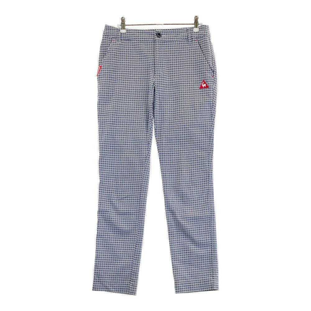 LE COQ GOLF ルコックゴルフ ストレッチパンツ 総柄 ネイビー系 11 【中古】ゴルフウェア レディース