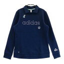 ADIDAS GOLF アディダスゴルフ 襟付き スウェットトレーナー 刺繍 ネイビー系 M 【中古】ゴルフウェア レディース