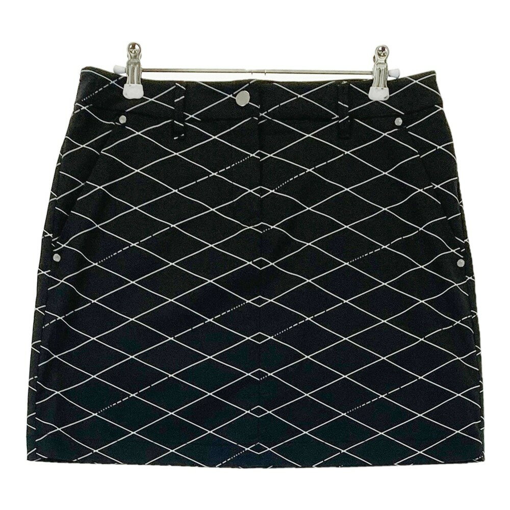 DESCENTE GOLF デサントゴルフ スカート 総柄 ブラック系 L 【中古】ゴルフウェア レディース