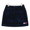 TOMMY HILFIGER GOLF トミー ヒルフィガーゴルフ コーデュロイ スカート チェック柄 ネイビー系 S 【中古】ゴルフウェア レディース(4)