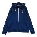 MUNSING WEAR マンシングウェア フード付 長袖 ジップパーカー ネイビー系 LL 【中古】ゴルフウェア レディース