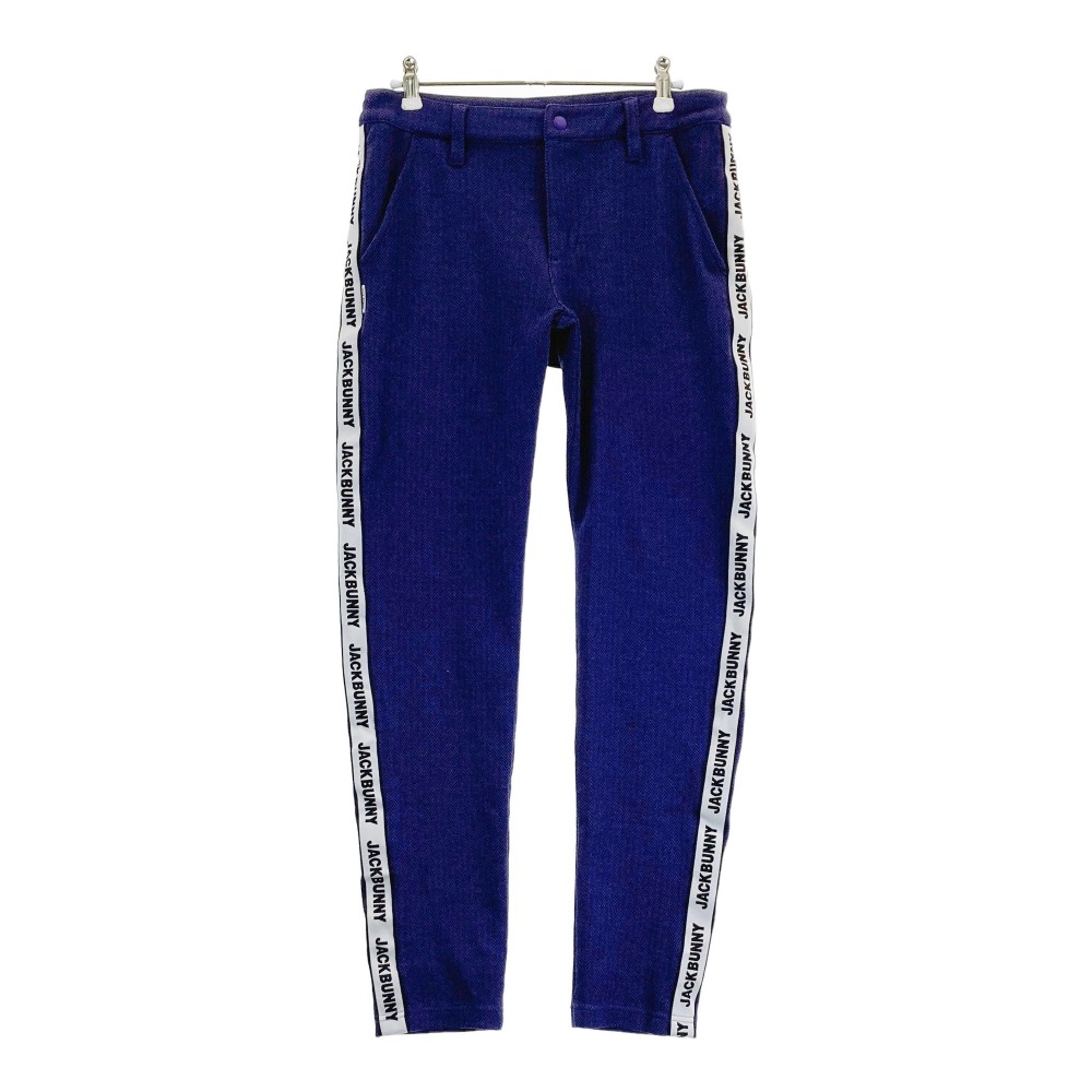 JACK BUNNY ジャックバニー ストレッチ ラインパンツ 総柄 パープル系 2 【中古】ゴルフウェア レディース