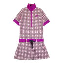 FILA GOLF フィラゴルフ 半袖ワンピース 総柄 パープル系 L 【中古】ゴルフウェア レディース