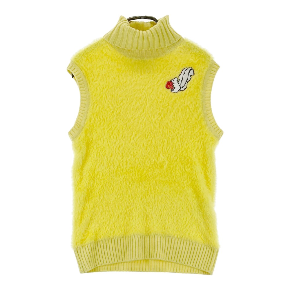 ARCHIVIO アルチビオ タートルネック ボアフリース切替 ベスト イエロー系 38 【中古】ゴルフウェア レディース