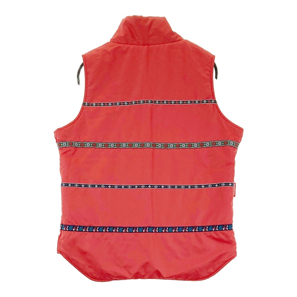 LE COQ GOLF ルコックゴルフ リバーシブル 中綿ベスト レッド系 M 【中古】ゴルフウェア レディース