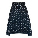 PEARLY GATES パーリーゲイツ フード付 長袖 ジップジャケット 総柄 ブラック系 1 【中古】ゴルフウェア レディース