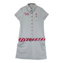 LE COQ GOLF ルコックゴルフ 半袖ワンピース グレー系 M 【中古】ゴルフウェア レディース