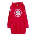 CUARTO UNITED クアルトユナイテッド スウェット フード 長袖ワンピース レッド系 M 【中古】ゴルフウェア レディース