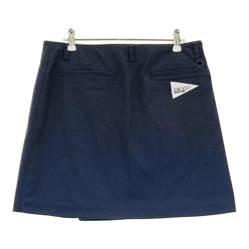 23区GOLF ニジュウサンクゴルフ 裏地付 ストレッチスカート ネイビー系 67 【中古】ゴルフウェア レディース