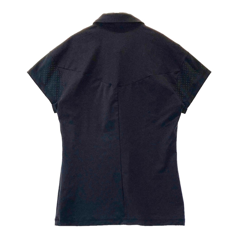 DESCENTE GOLF デサントゴルフ 半袖ポロシャツ ブラック系 L 【中古】ゴルフウェア レディース