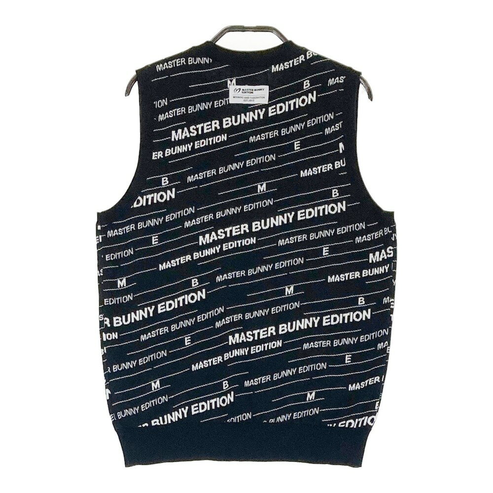 MASTER BUNNY EDITION マスターバニーエディション ニットベスト ロゴ ボーダー ブラック系 0 【中古】ゴルフウェア レディース