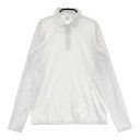 DESCENTE GOLF デサントゴルフ 長袖ポロシャツ ホワイト系 L 【中古】ゴルフウェア レディース