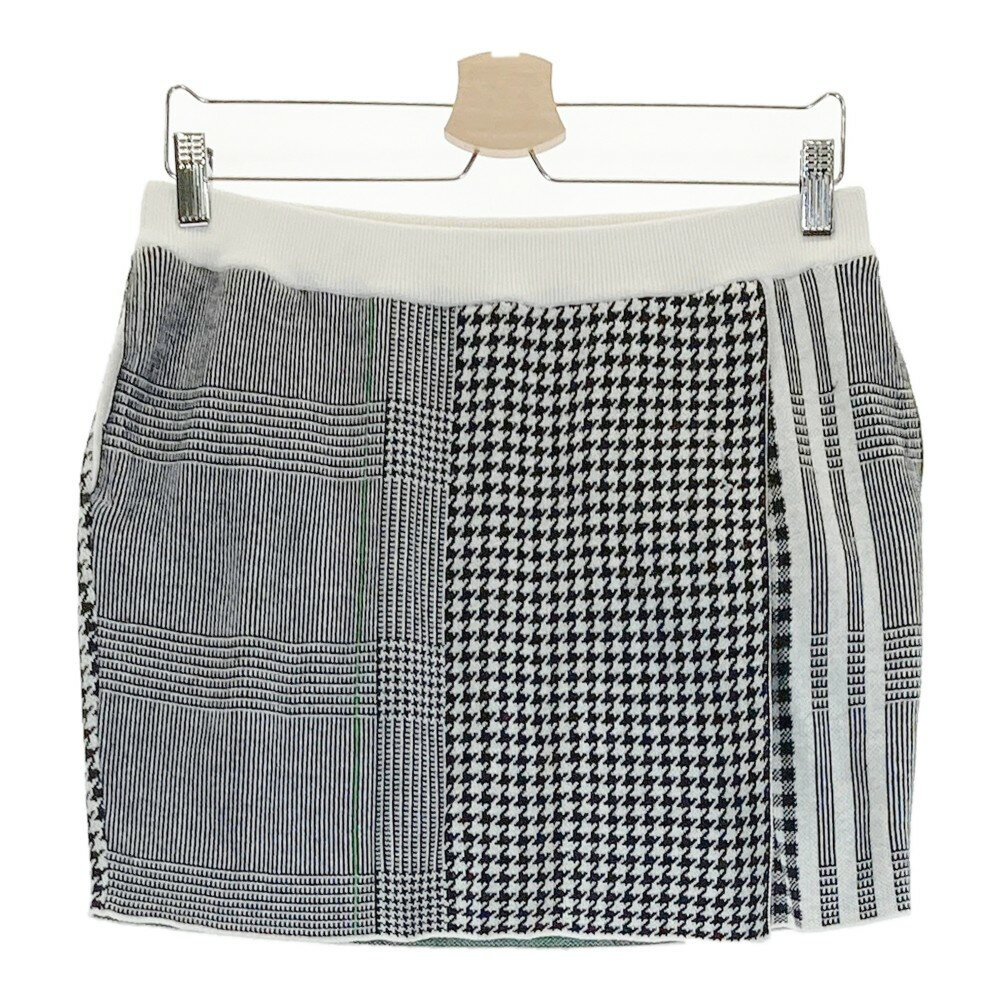 ADIDAS GOLF アディダスゴルフ ; GT3675 ニットスカート 千鳥 総柄 ブラック系 L 【中古】ゴルフウェア..