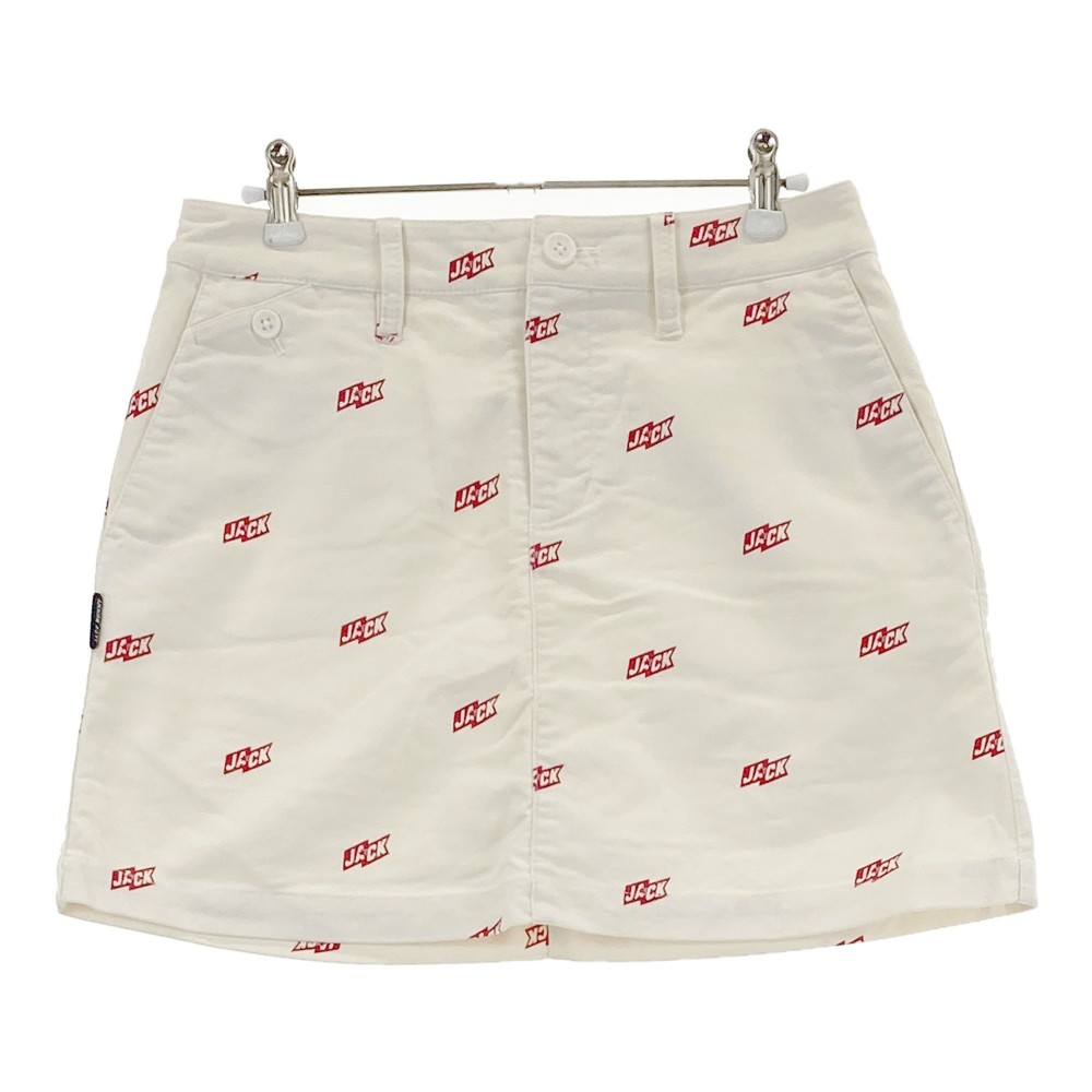 JACK BUNNY ジャックバニー インナー付 スカート 総柄 ホワイト系 1 【中古】ゴルフウェア レディース