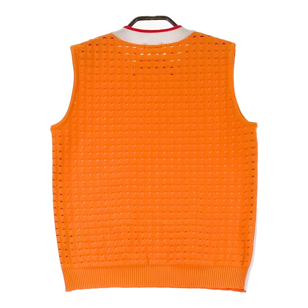 ARCHIVIO アルチビオ ハイネック メッシュ切替 ニットベスト オレンジ系 38 【中古】ゴルフウェア レディース