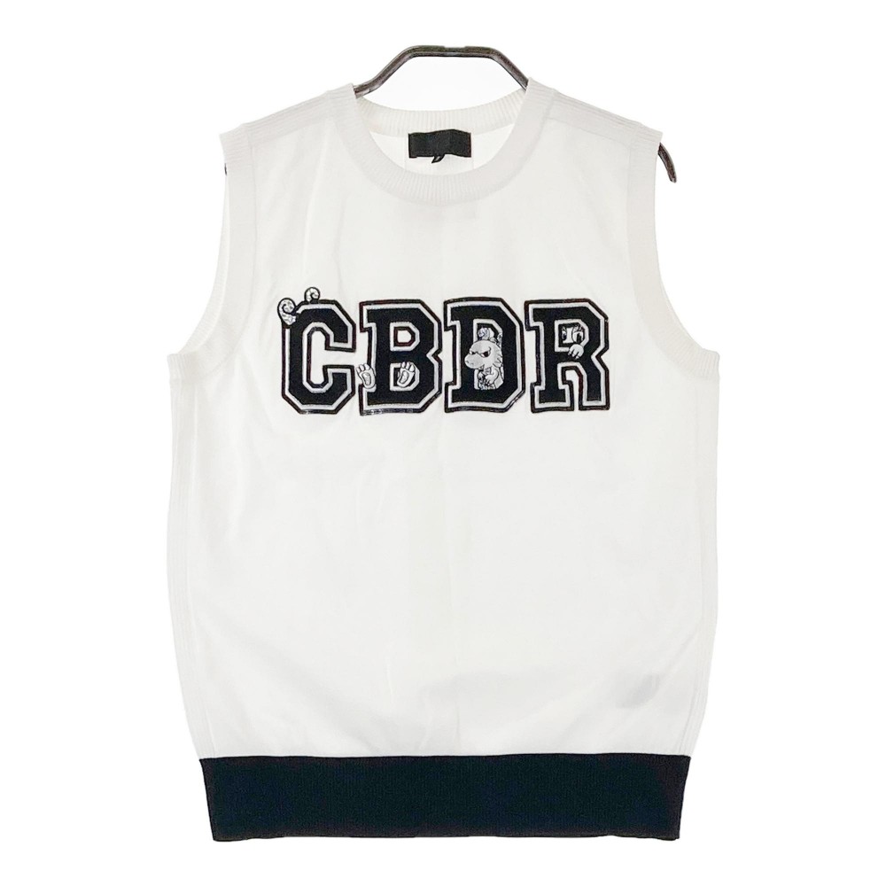 DANCE WITH DRAGON ダンスウィズドラゴン ニットベスト チビドラ ホワイト系 2 【中古】ゴルフウェア レディース