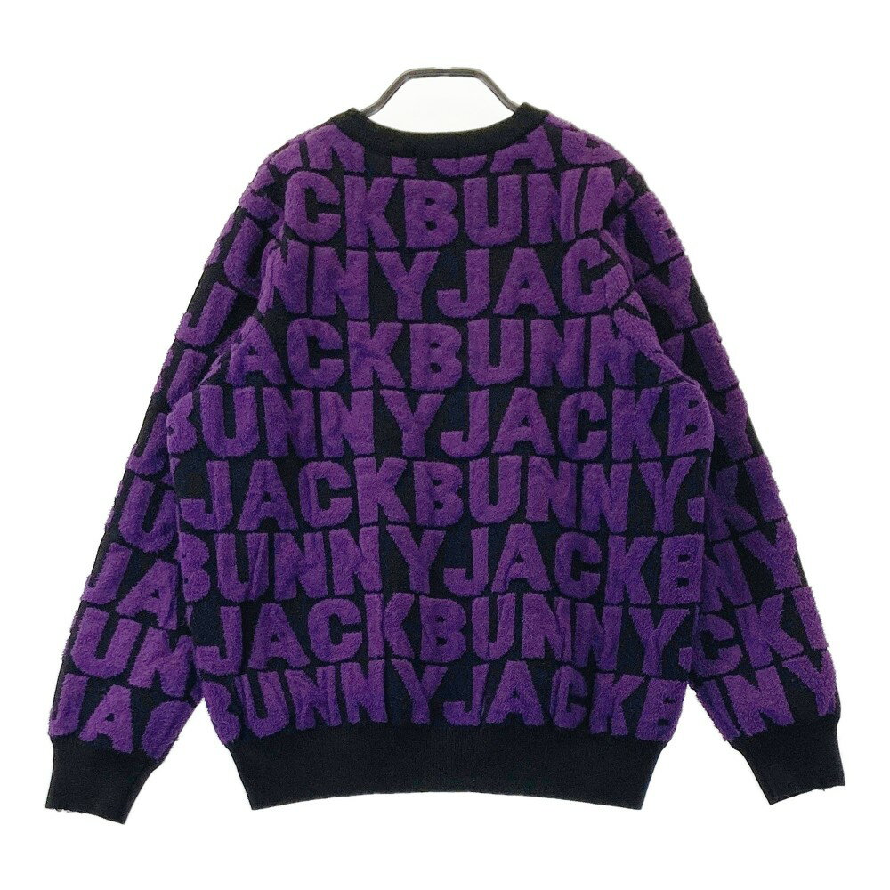 JACK BUNNY ジャックバニー 長袖ニットセーター ロゴ柄 パープル系 1 【中古】ゴルフウェア レディース