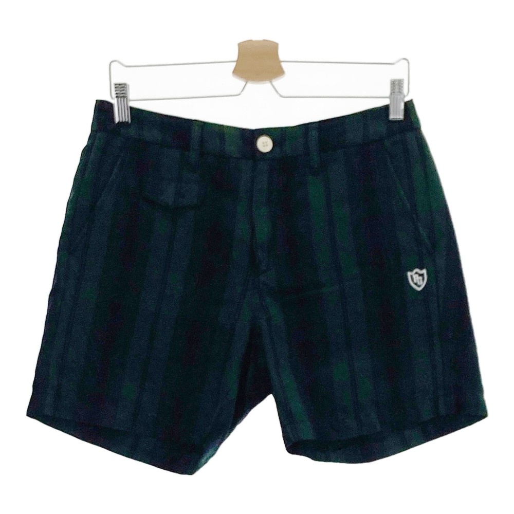 PEARLY GATES パーリーゲイツ ショートパンツ チェック柄 グリーン系 1 【中古】ゴルフウェア レディース