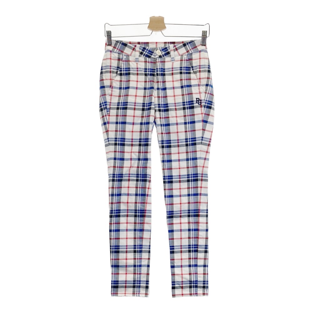 PEARLY GATES パーリーゲイツ ストレッチパンツ チェック柄 ホワイト系 0 【中古】ゴルフウェア レディ..
