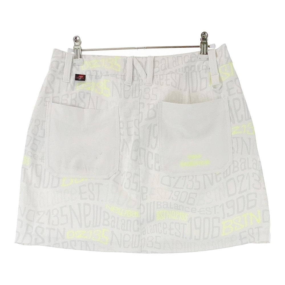 NEW BALANCE GOLF ニューバランス ストレッチスカート 総柄 ホワイト系 1 【中古】ゴルフウェア レディース