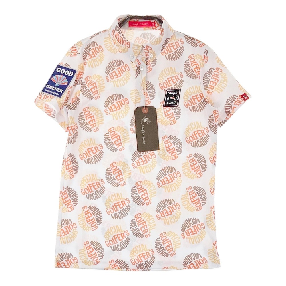 ROUGH&SWELL ラフアンドスウェル 2023年モデル 半袖 ポロシャツ ボタンダウン カモノハシ 総柄 イエロ..