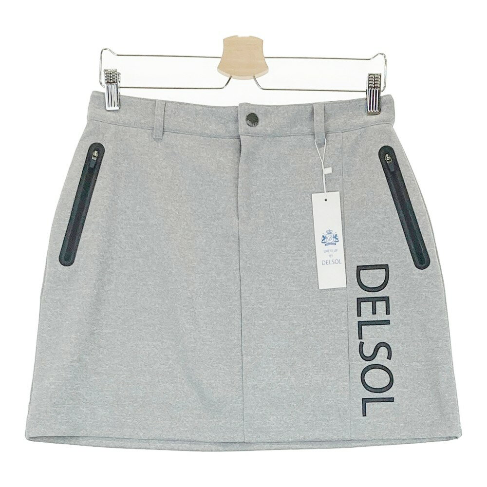 DELSOL デルソル 裏地付ストレッチスカート グレー系 LL 【中古】ゴルフウェア レディース