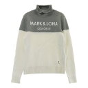 MARK&LONA マークアンドロナ ハイネック ニットセーター ロゴ ホワイト系 38 【中古】ゴルフウェア レディース