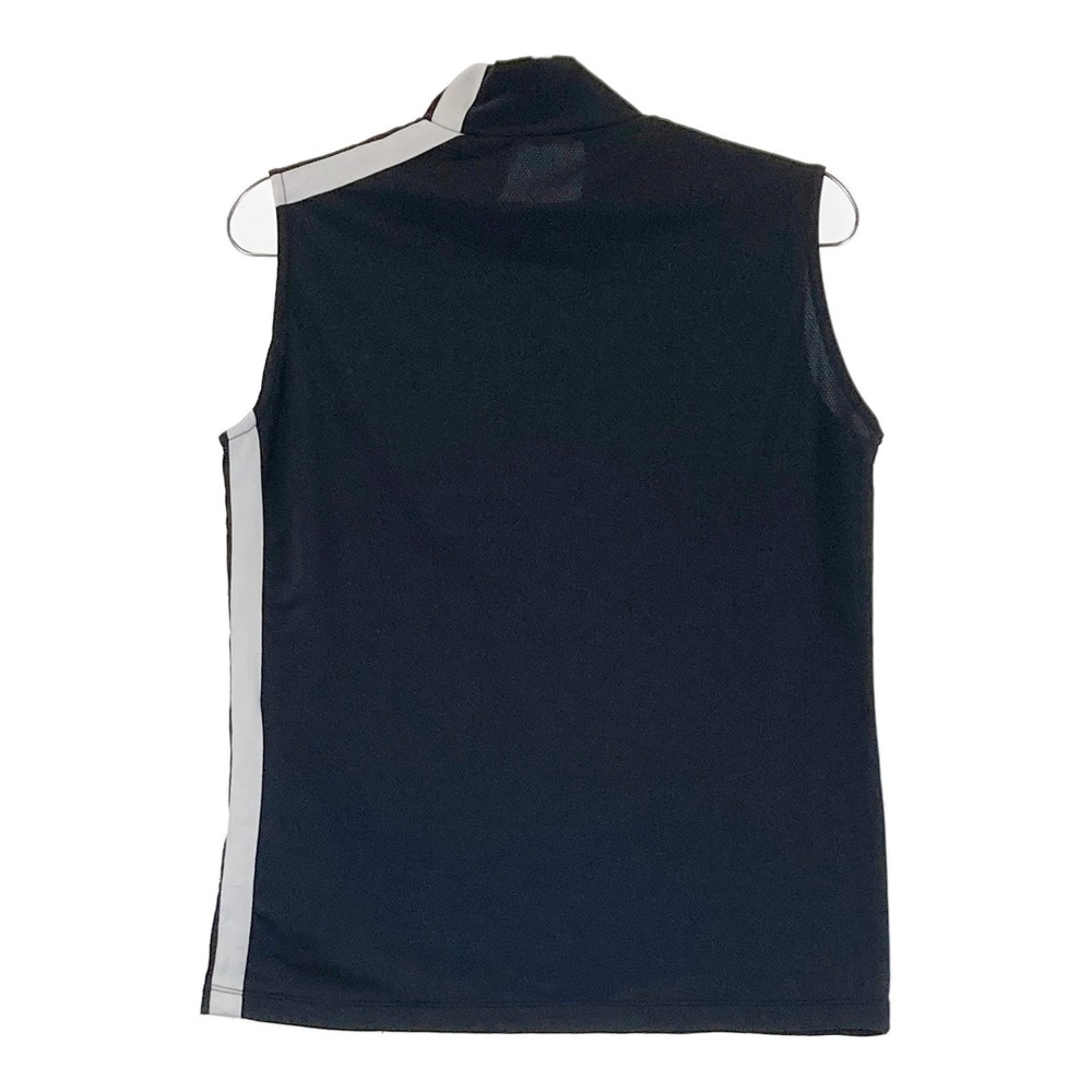 DANCE WITH DRAGON ダンスウィズドラゴン ハイネック ノースリーブTシャツ ロゴ ストーン ブラック系 2 【中古】ゴルフウェア レディース