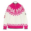 CUARTO UNITED クアルトユナイテッド ハーフジップ 長袖ニットセーター ホワイト系 M 【中古】ゴルフウェア レディース