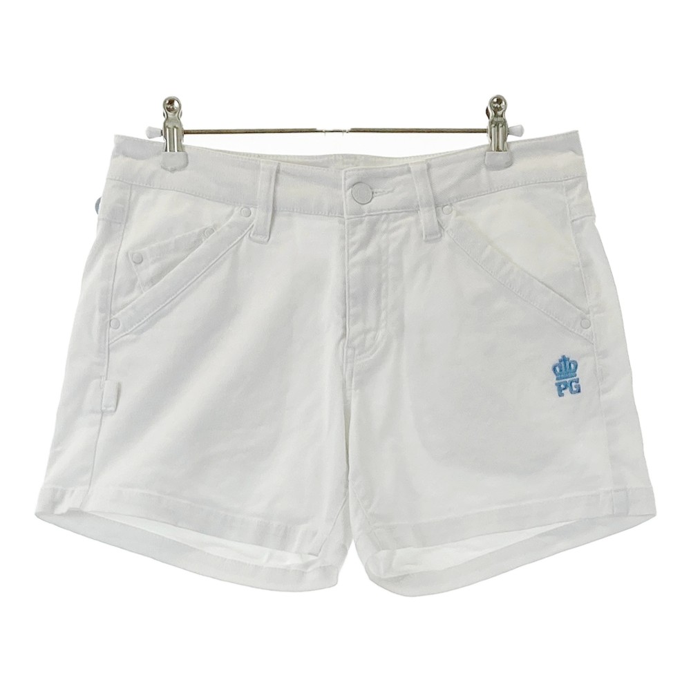 PEARLY GATES パーリーゲイツ ストレッチ ショートパンツ ホワイト系 0 【中古】ゴルフウェア レディース