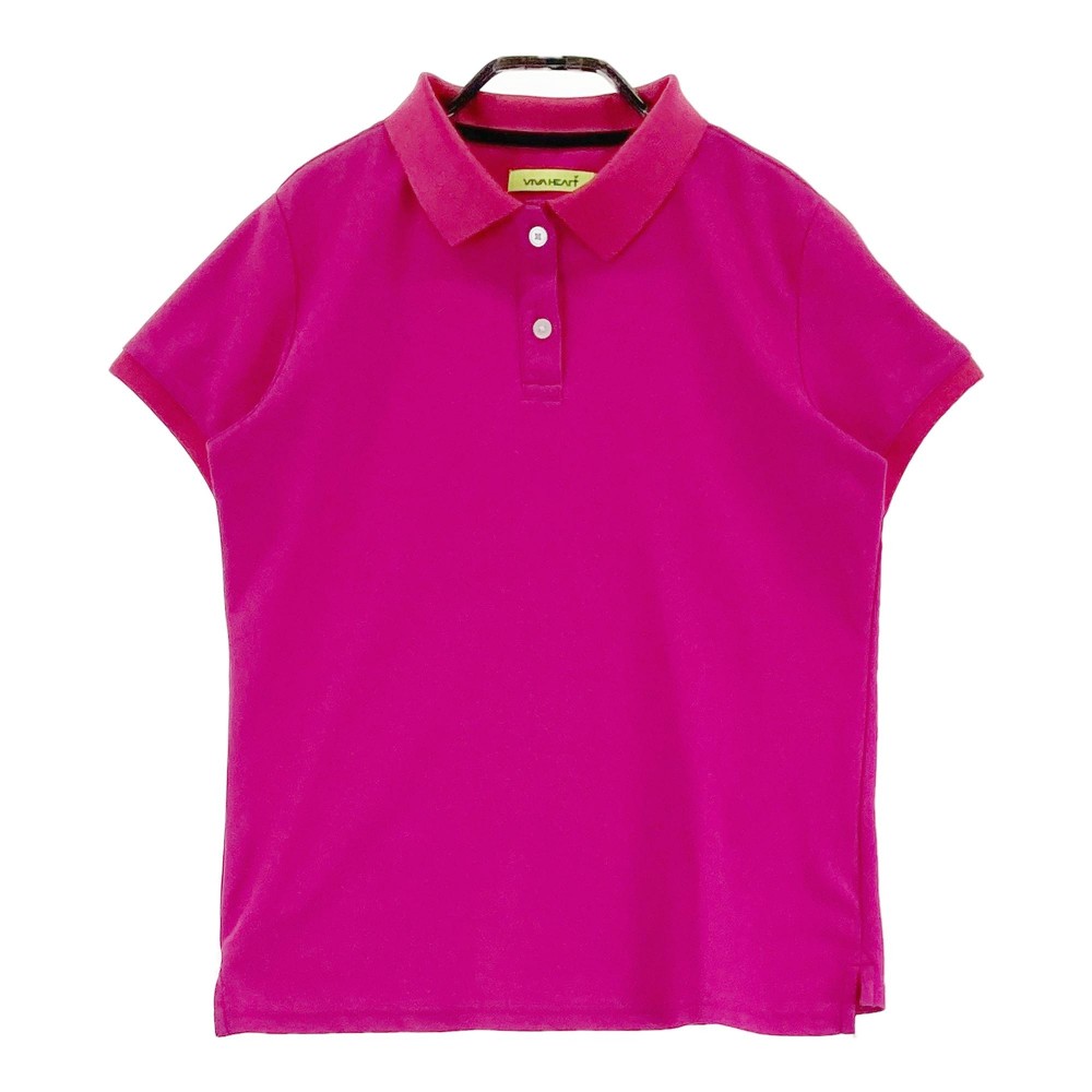 VIVA HEART ビバハート 半袖ポロシャツ ピンク系 40 【中古】ゴルフウェア レディース
