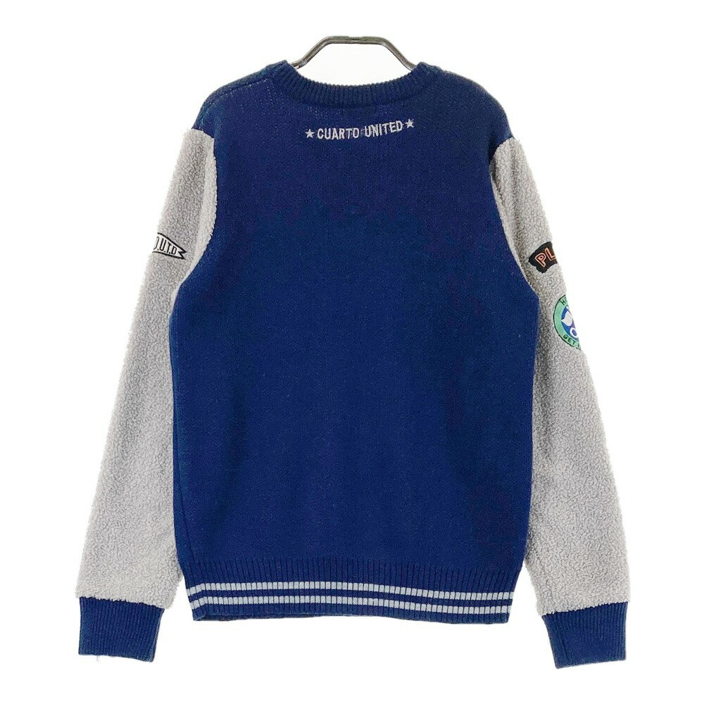 CUARTO UNITED クアルトユナイテッド ニットセーター ワッペン ネイビー系 M 【中古】ゴルフウェア レディース