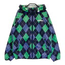 JACK BUNNY ジャックバニー フード付 ジップジャケット 総柄 ブラック系 1 【中古】ゴルフウェア レディース