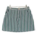 JUN&ROPE ジュン アンド ロペ スカート ストライプ柄 グレー系 L 【中古】ゴルフウェア レディース