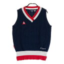 LE COQ GOLF ルコックゴルフ Vネック ニットベスト ネイビー系 M 【中古】ゴルフウェア レディース