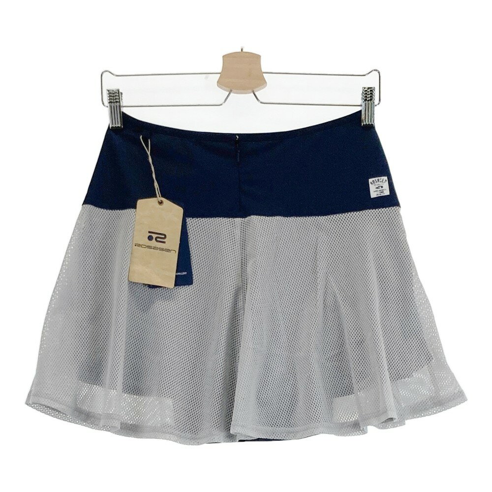ROSASEN ロサーセン 裏地付 ストレッチ メッシュスカート ネイビー系 M 【中古】ゴルフウェア レディース