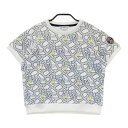 AND PER SE アンパスィ 半袖 スウェットTシャツ ロゴ総柄 ホワイト系 M 【中古】ゴルフウェア レディース