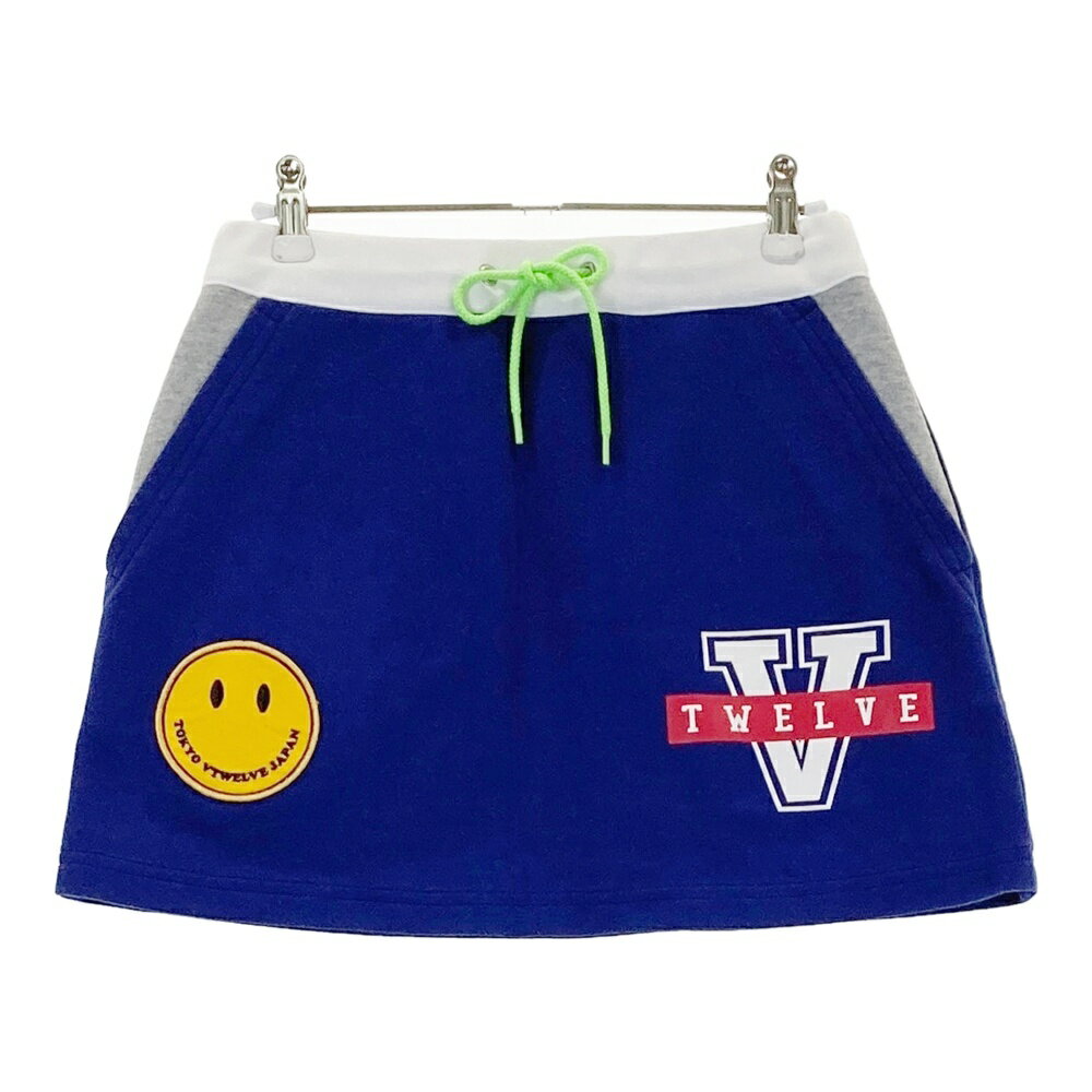 V12 ヴィトゥエルヴ スウェット スカート ネイビー系 1 【中古】ゴルフウェア レディース