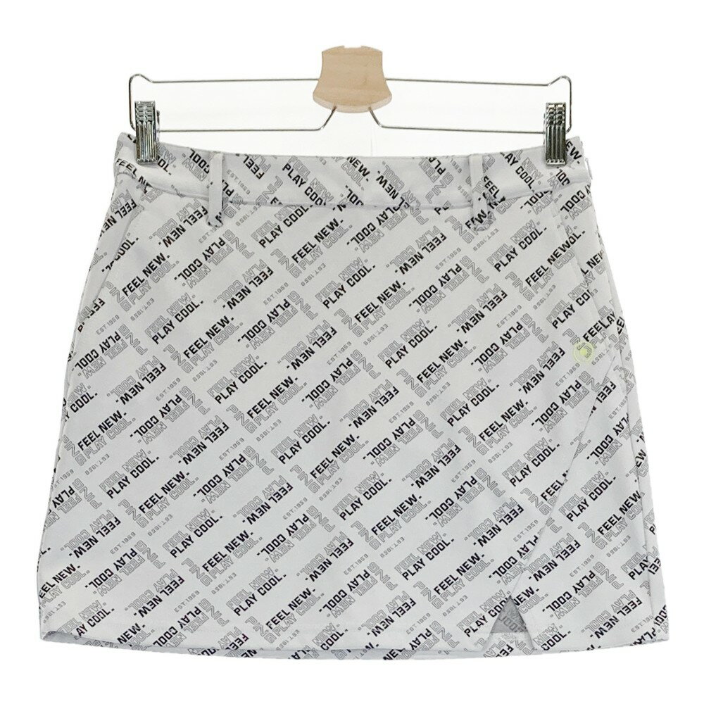 PING ピン ストレッチスカート 総柄 ホワイト系 L 【中古】ゴルフウェア レディース