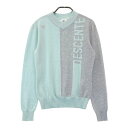 DESCENTE GOLF デサントゴルフ ウール混 Vネック ニットセーター ブルー系 M 【中古】ゴルフウェア レディース
