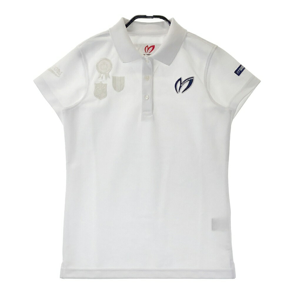 MASTER BUNNY EDITION マスターバニーエディション フロント刺繍 半袖ポロシャツ ホワイト系 0 【中古】ゴルフウェア レディース